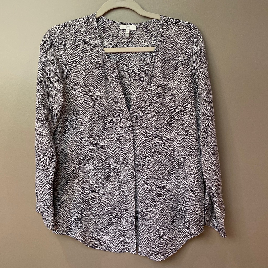 Joie Silk Blouse. Python Pattern